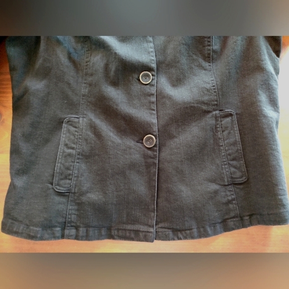 Motto Denim Raglan Button Down Jacket with Ribbed Cuffs - Picture 8 of 10